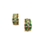 Estate Emerald and Diamond 18k Yellow Gold Earrings