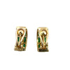 Estate Emerald and Diamond 18k Yellow Gold Earrings