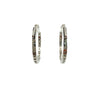 Estate Diamond and 14k White Gold Hoop Earrings Medium