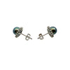 Estate Black Pearl and Diamond Earrings