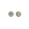 Estate Diamond and 14k White Gold Earrings Halo Earrings