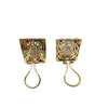 Estate Smoky Quartz and 14k Yellow Gold Earrings