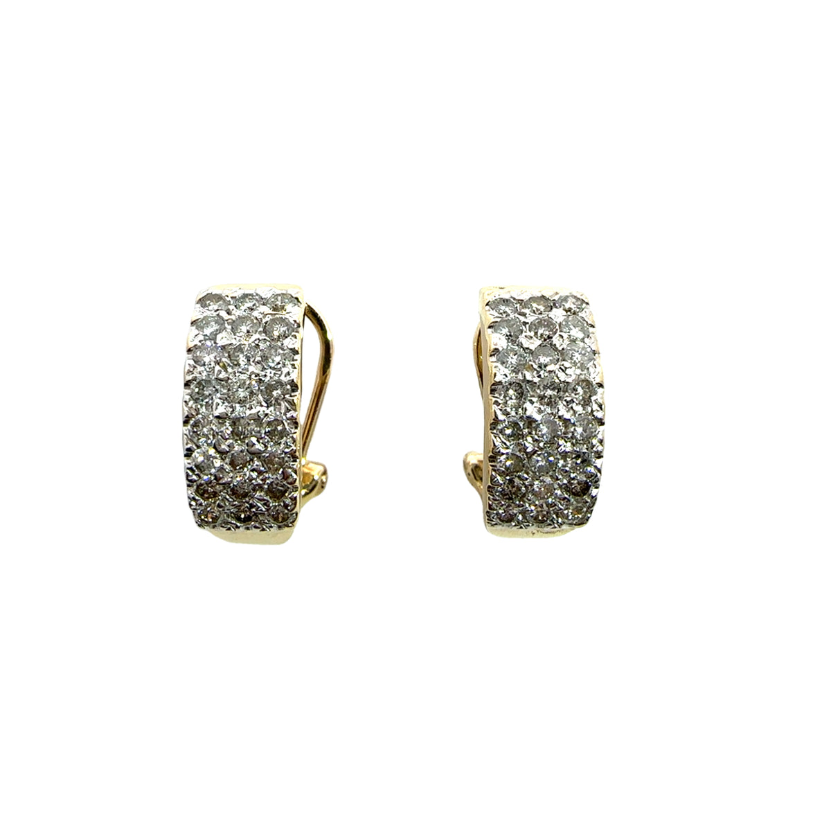 Estate Pave Diamond Huggie Earrings