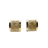 Estate 14k Yellow Gold Scroll Design Square Gold Earrings