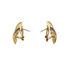 Estate 14k Yellow Gold Scroll Design Square Gold Earrings