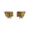 Estate 14k Yellow Gold Scroll Design Square Gold Earrings