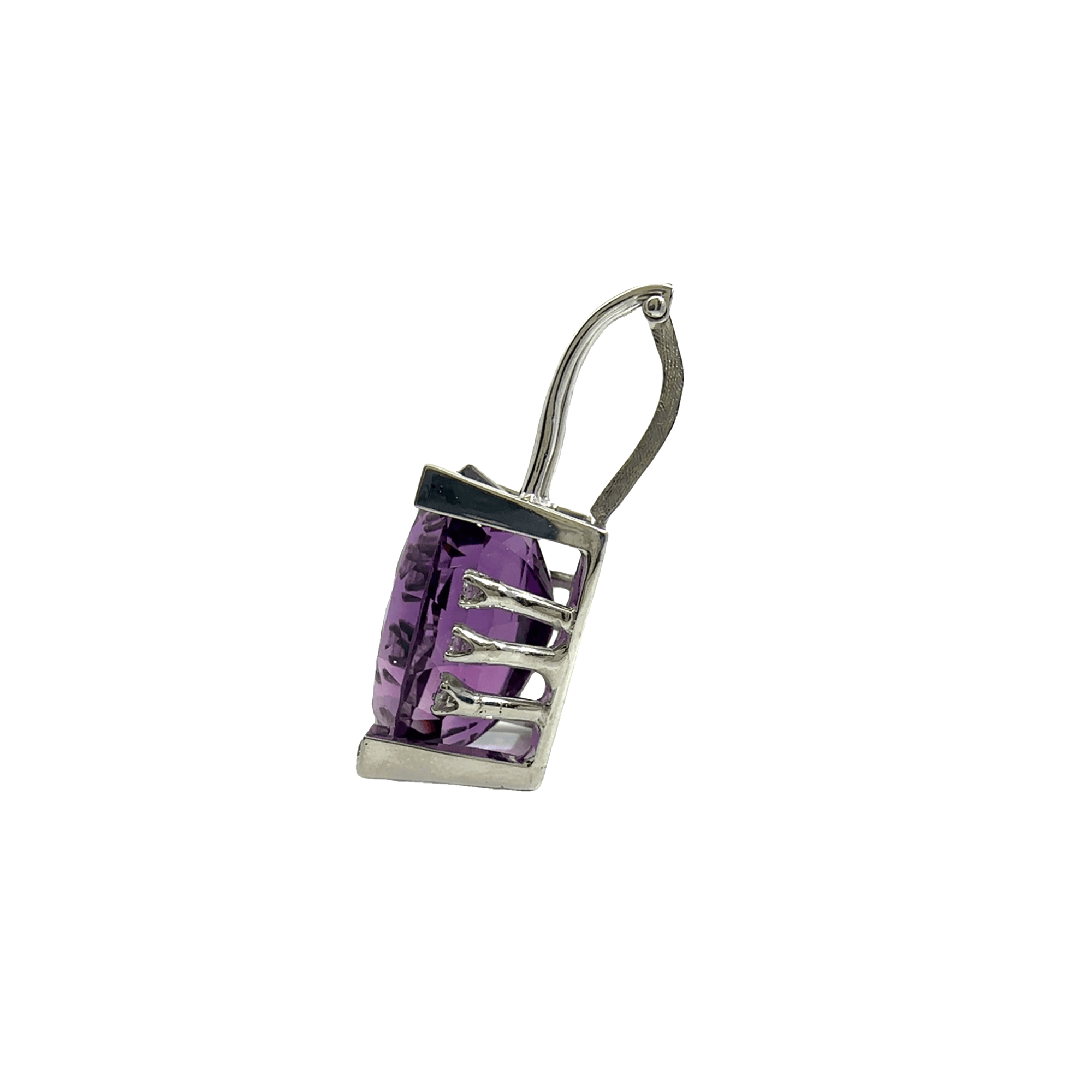 Vintage 14k White Gold Amethyst Pendant