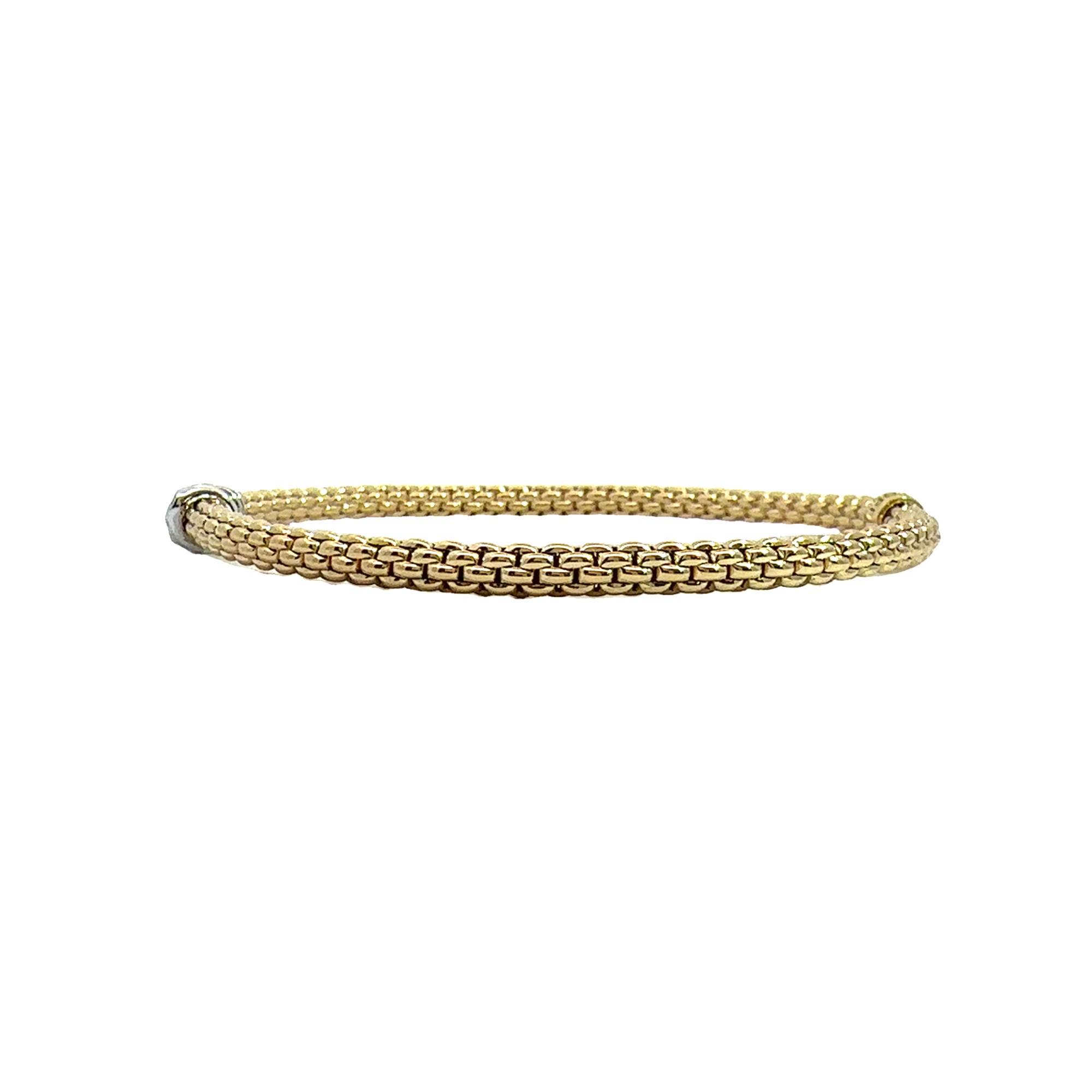 Estate FOPE 18k White and Yellow Gold Diamond Prima Collection Flex'it Bracelet