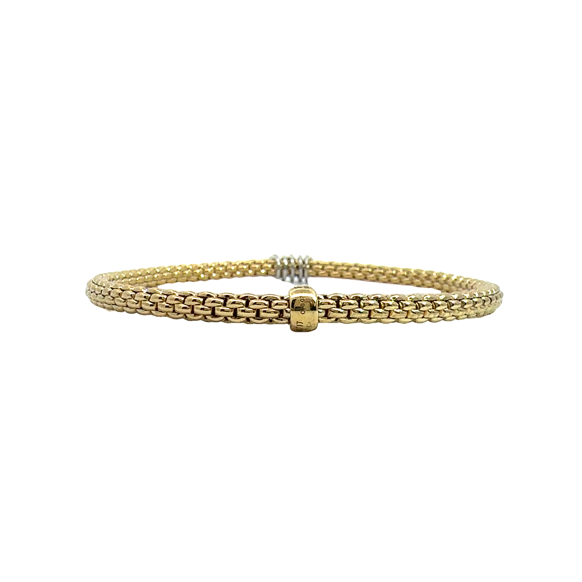 Estate FOPE 18k White and Yellow Gold Diamond Prima Collection Flex'it Bracelet