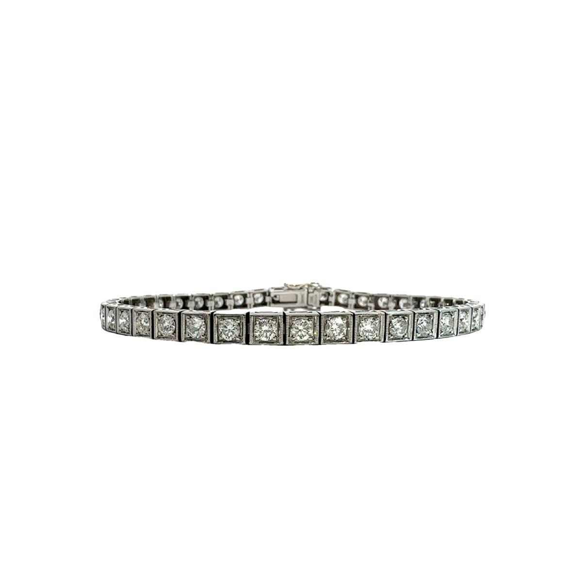 Estate Simon G 18k White Gold Diamond Tennis Bracelet