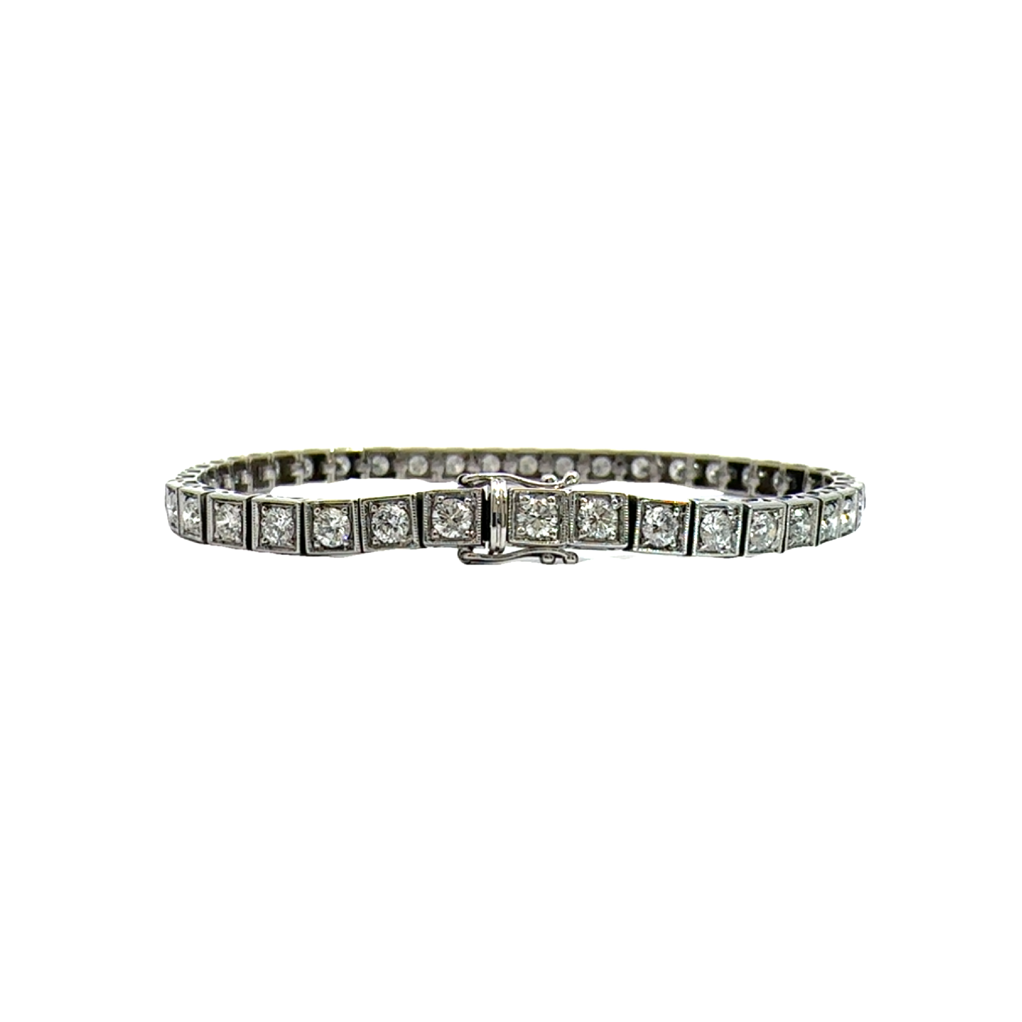 Estate Simon G 18k White Gold Diamond Tennis Bracelet