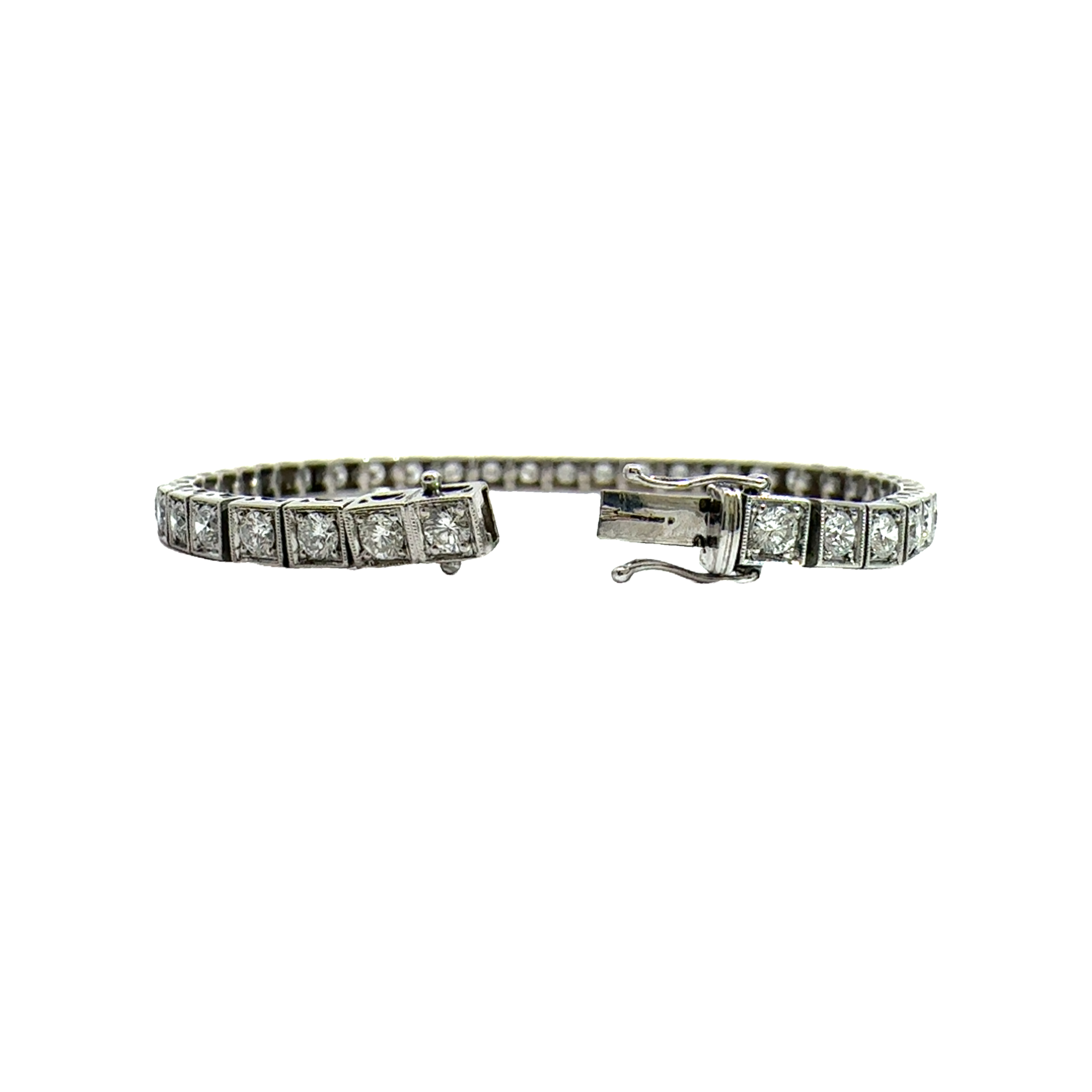 Estate Simon G 18k White Gold Diamond Tennis Bracelet