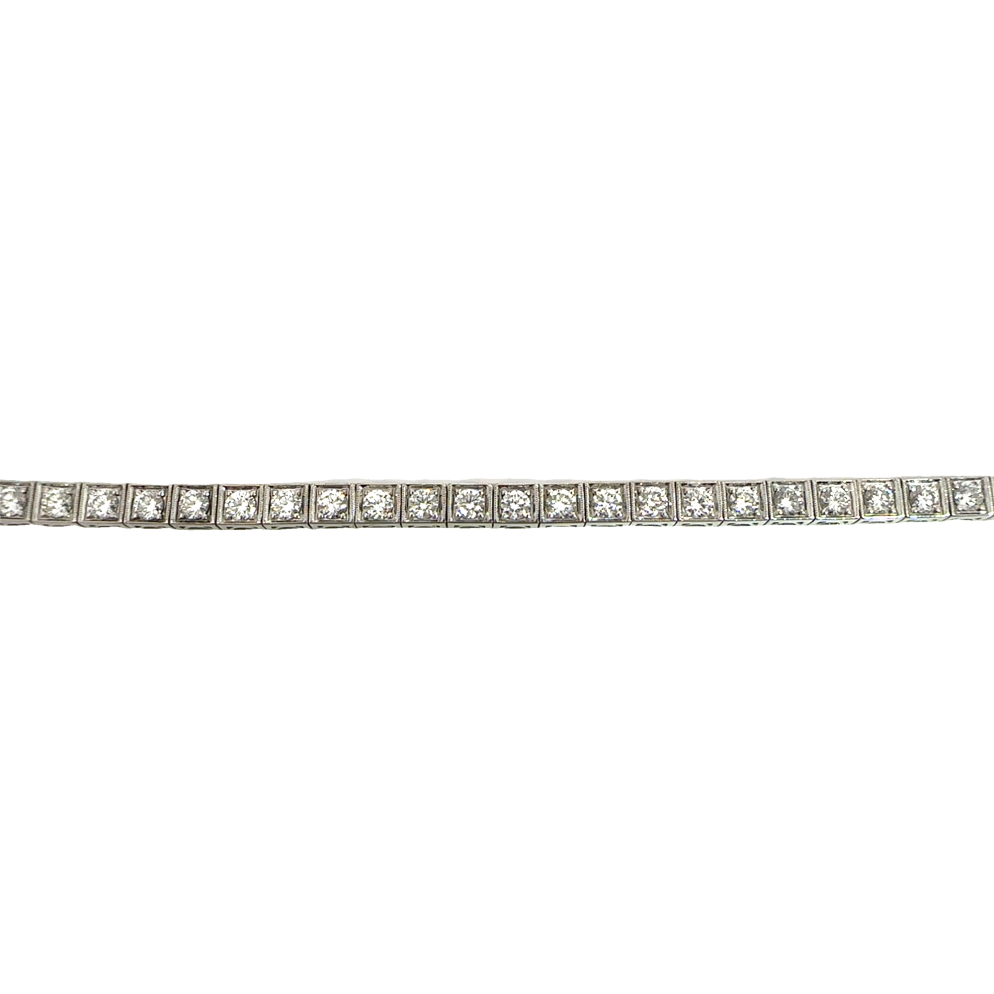 Estate Simon G 18k White Gold Diamond Tennis Bracelet