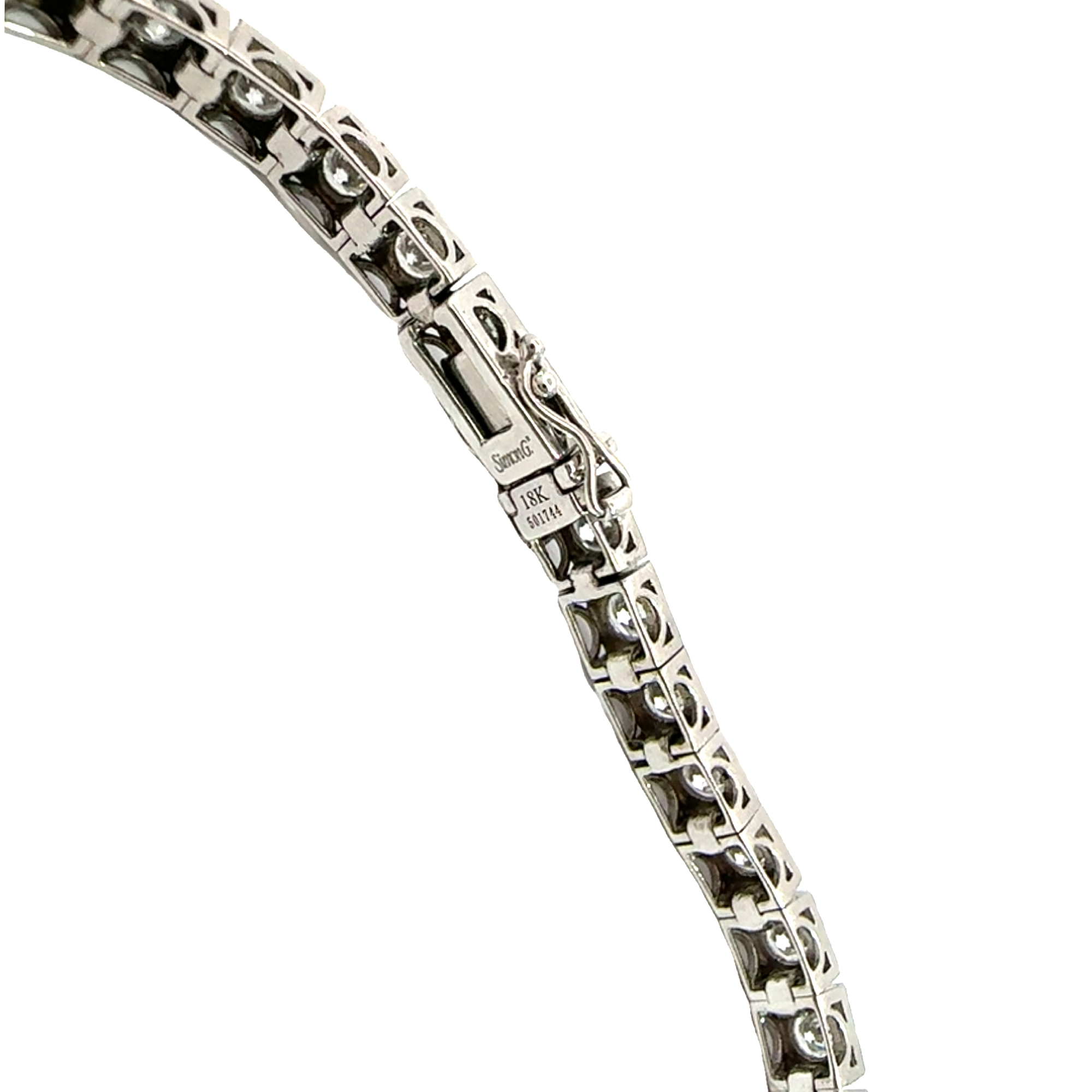 Estate Simon G 18k White Gold Diamond Tennis Bracelet