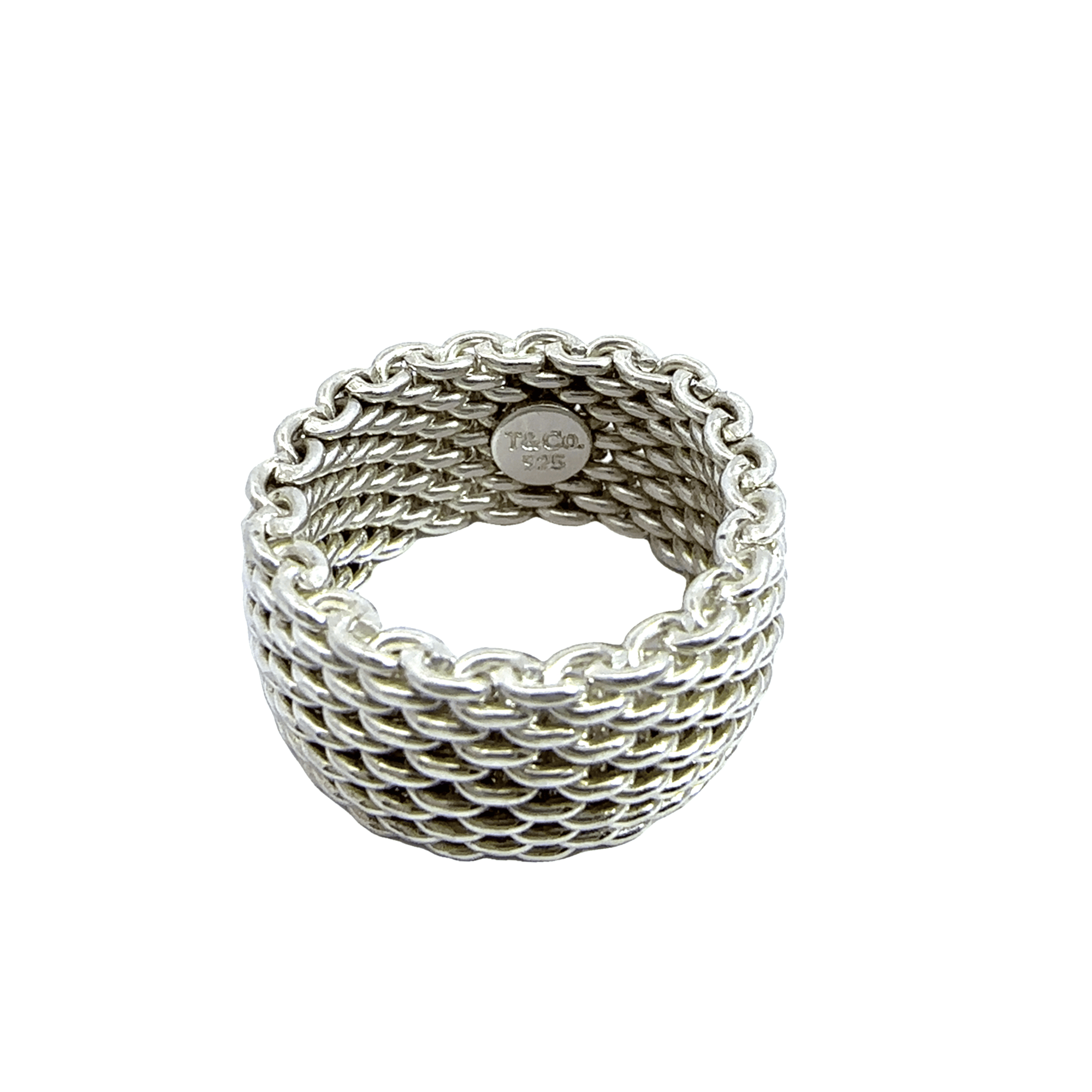 Estate Tiffany & Co Somerset Mesh Sterling Silver Ring