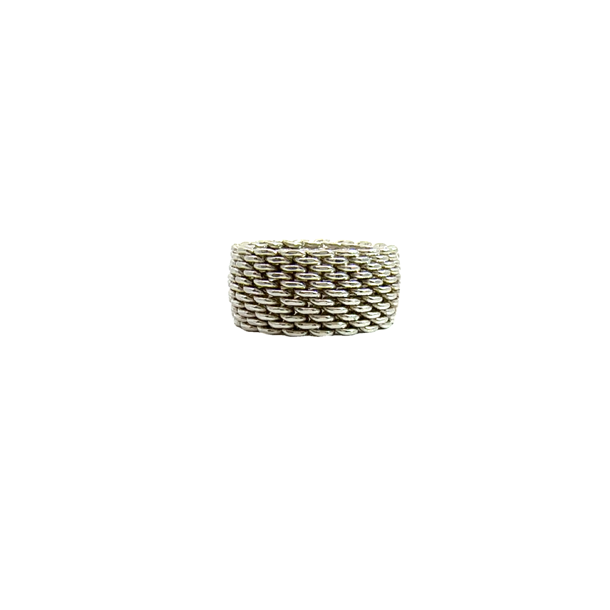 Estate Tiffany & Co Somerset Mesh Sterling Silver Ring