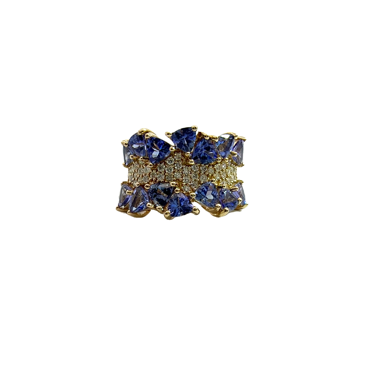 Estate Effy 14k Yellow Gold Tanzanite &amp; Diamond Ring