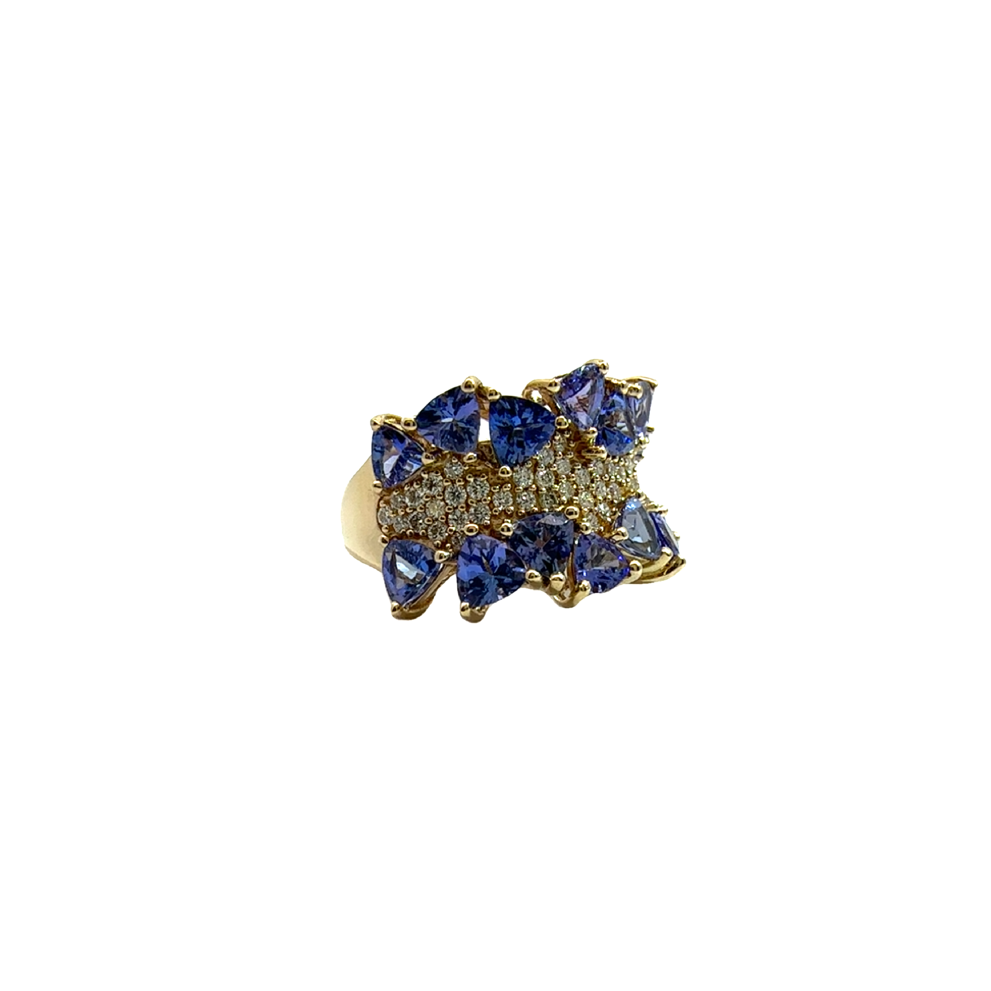 Estate Effy 14k Yellow Gold Tanzanite & Diamond Ring