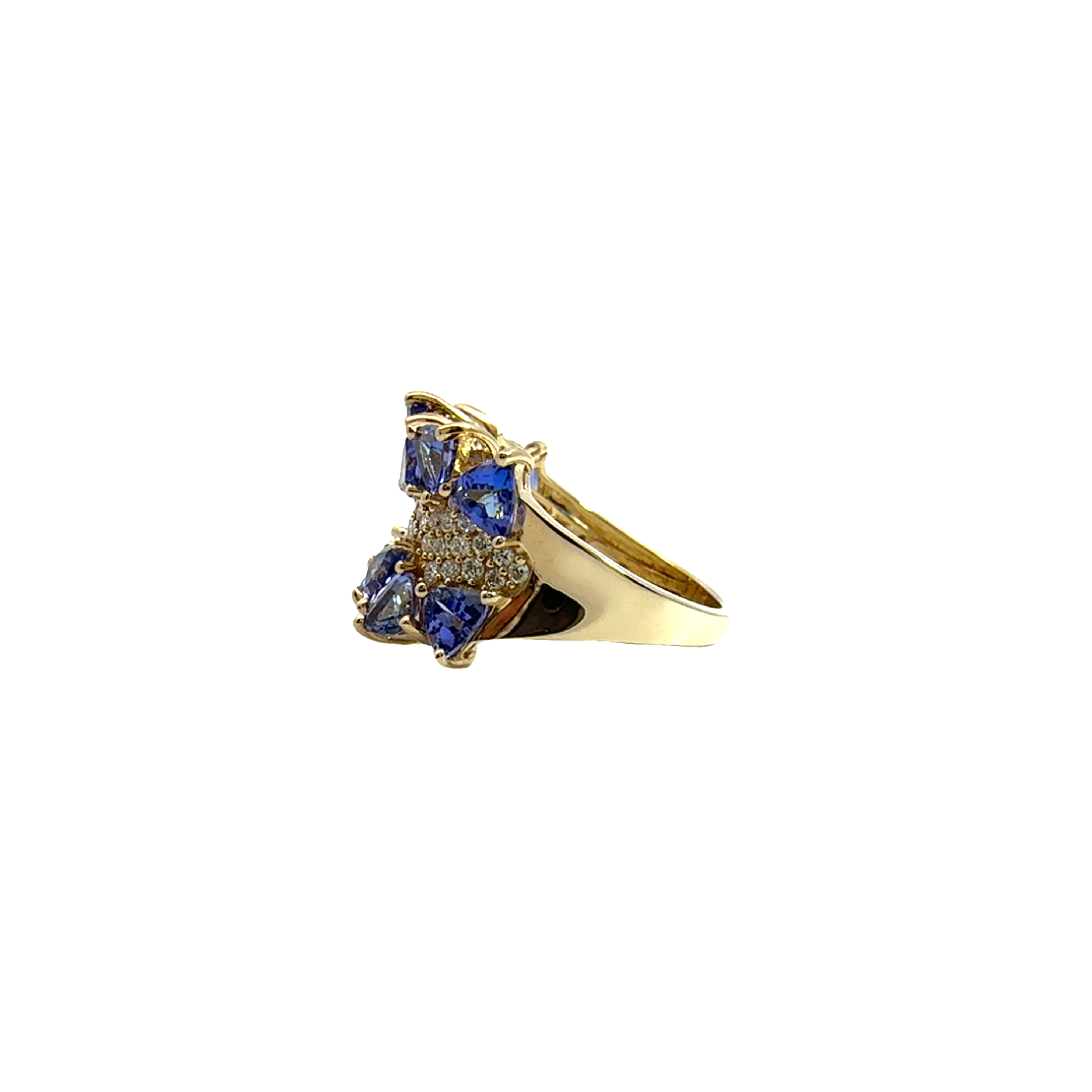 Estate Effy 14k Yellow Gold Tanzanite & Diamond Ring