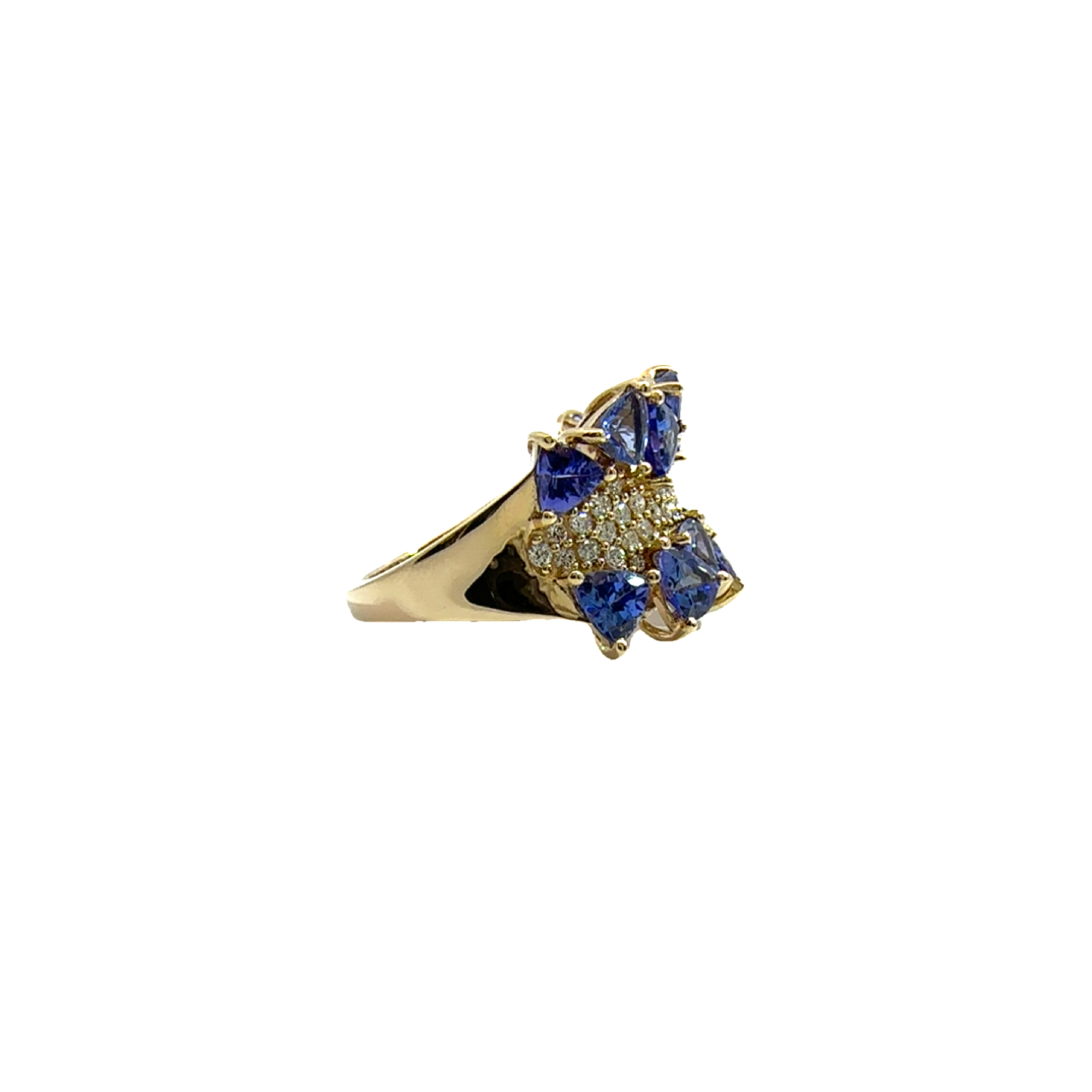 Estate Effy 14k Yellow Gold Tanzanite & Diamond Ring