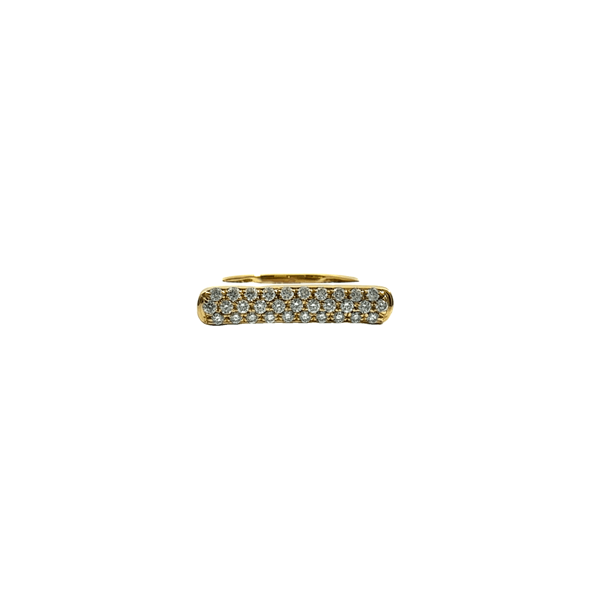 Estate 18k Yellow Gold Square Pave Diamond Ring by Afarin