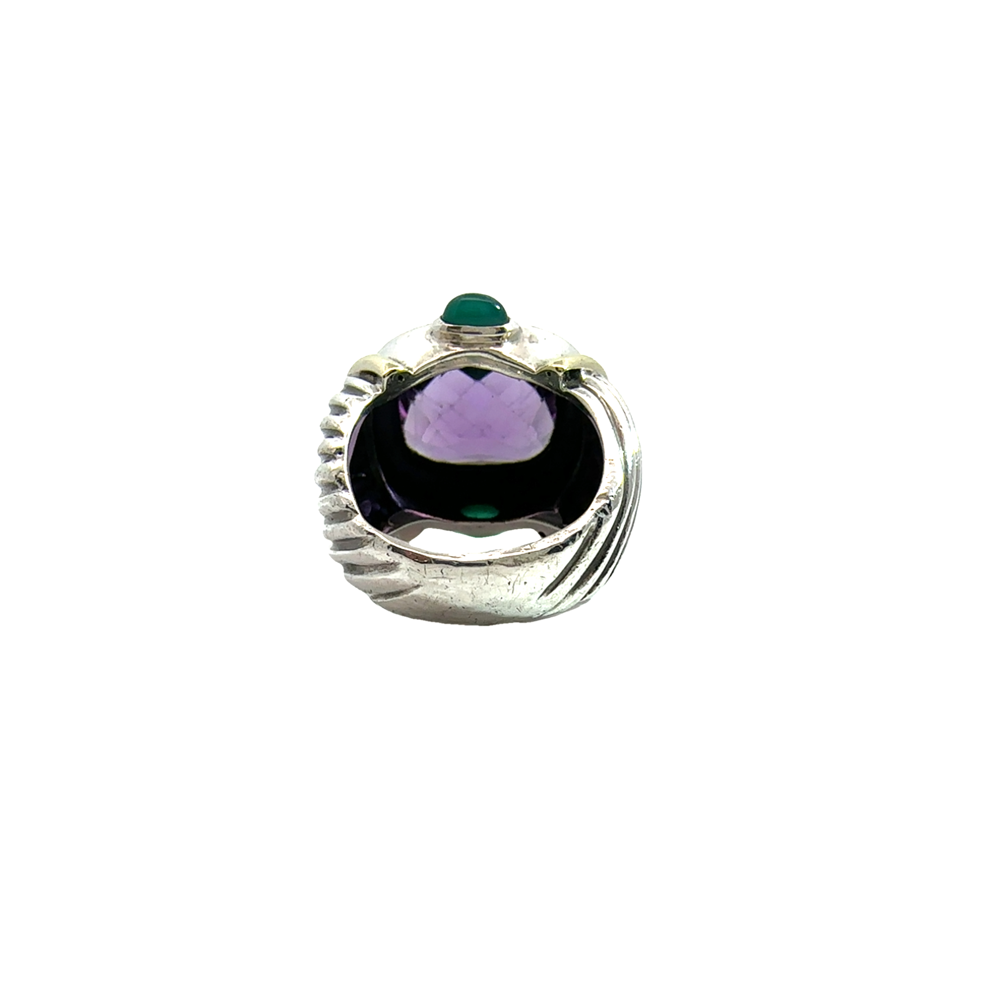 Estate David Yurman Sterling Silver Amethyst & Green Tourmaline Ring