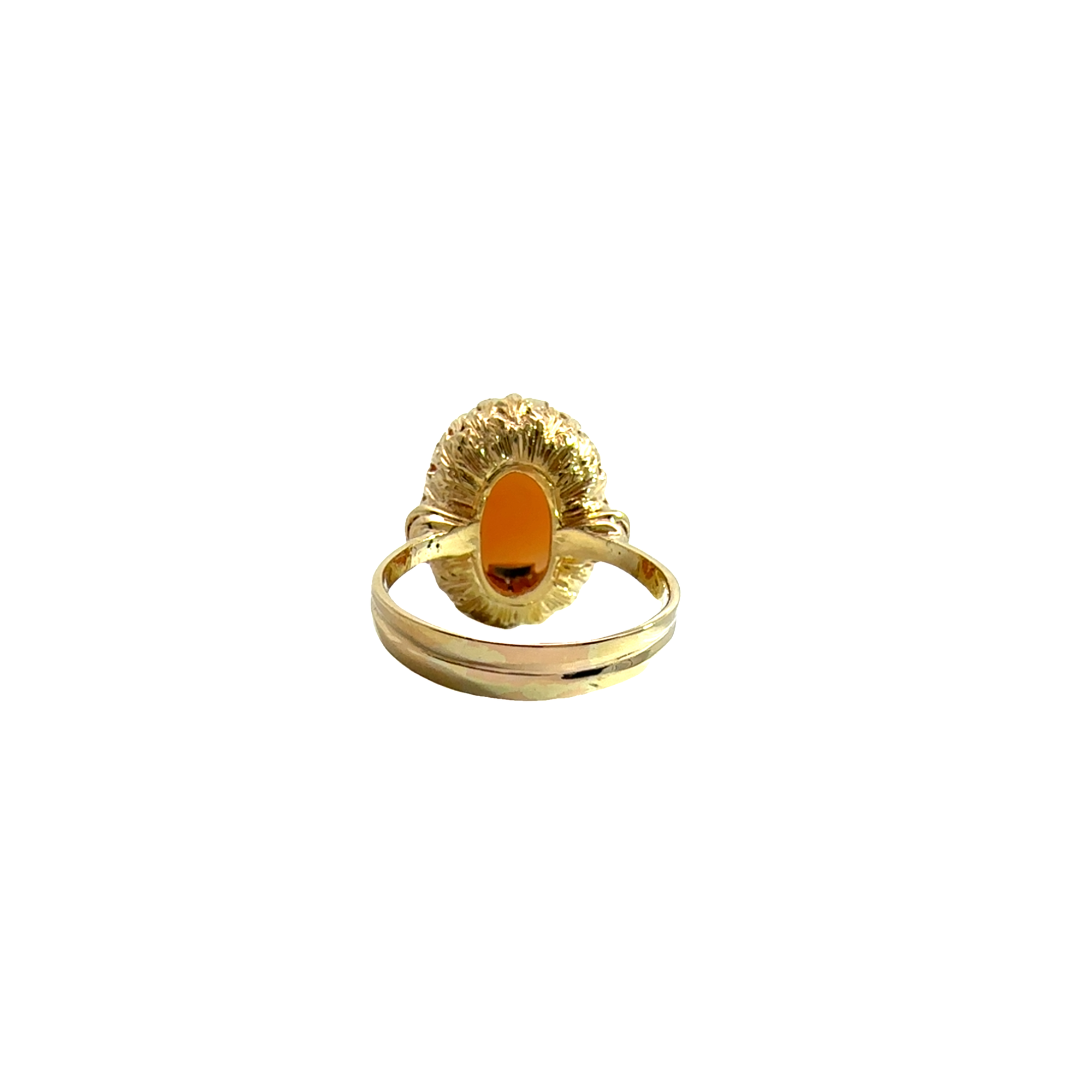 Vintage 18k Yellow Gold Angel Skin Coral Ring