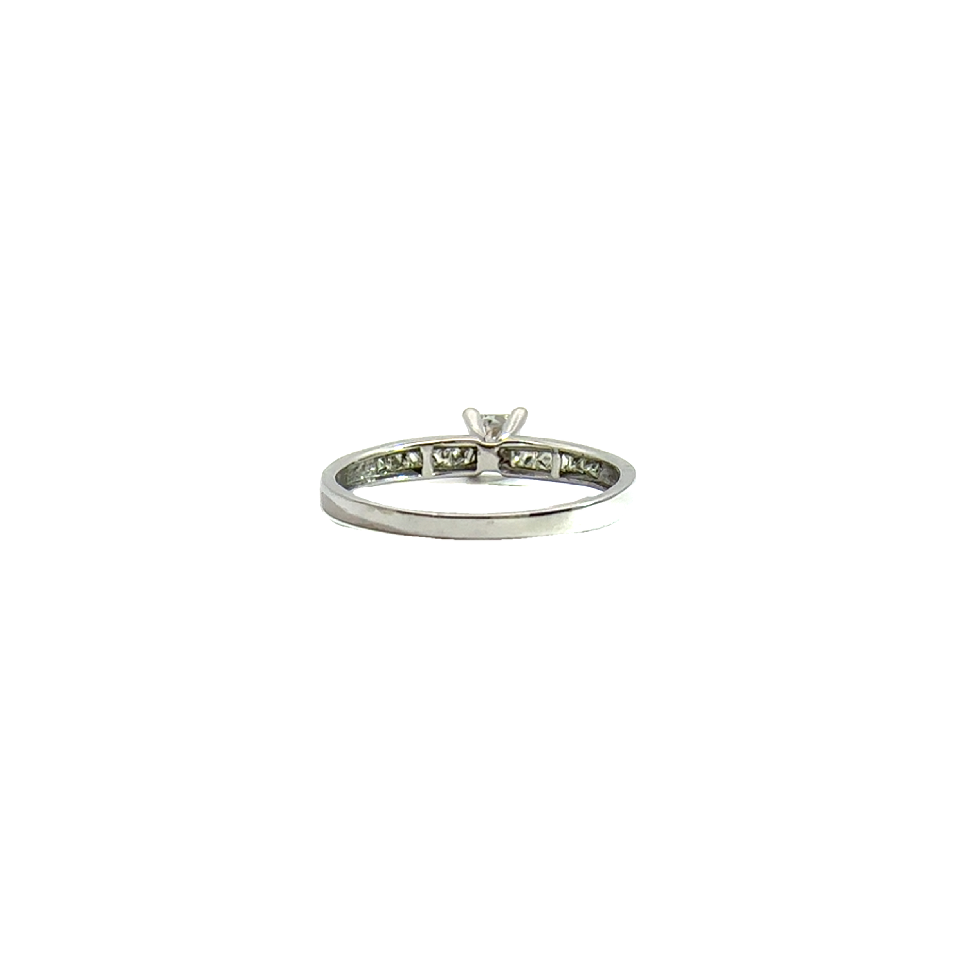 Vintage Princess Cut Diamond Engagement Ring in 14k White Gold-0.64CTW