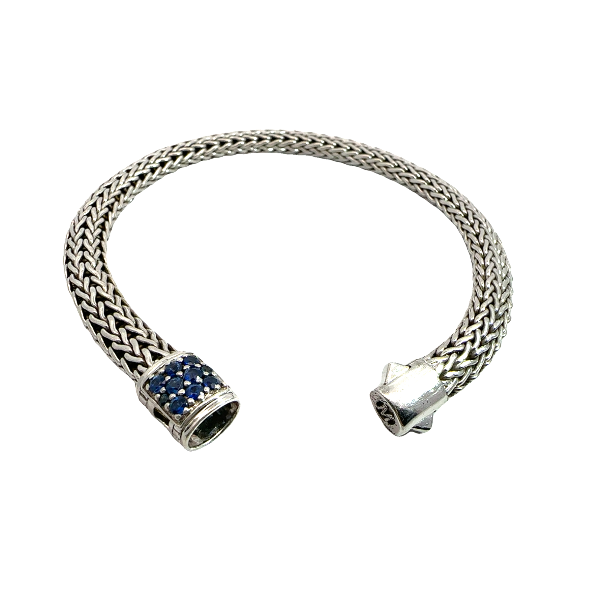 Estate John Hardy Sterling Silver Sapphire Classic Chain Bracelet