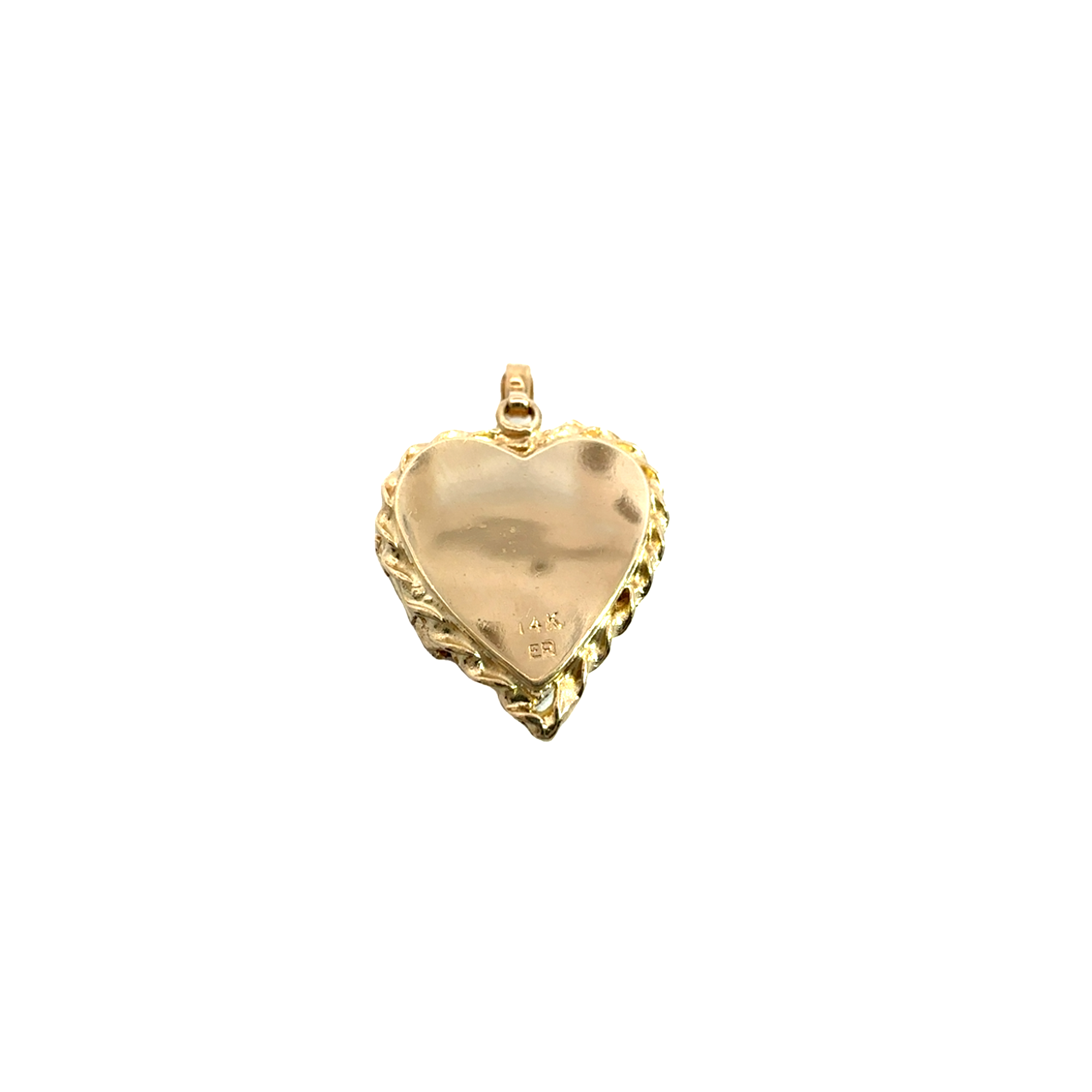 Vintage Heart Shaped Diamond Locket Charm in 14k Yellow Gold