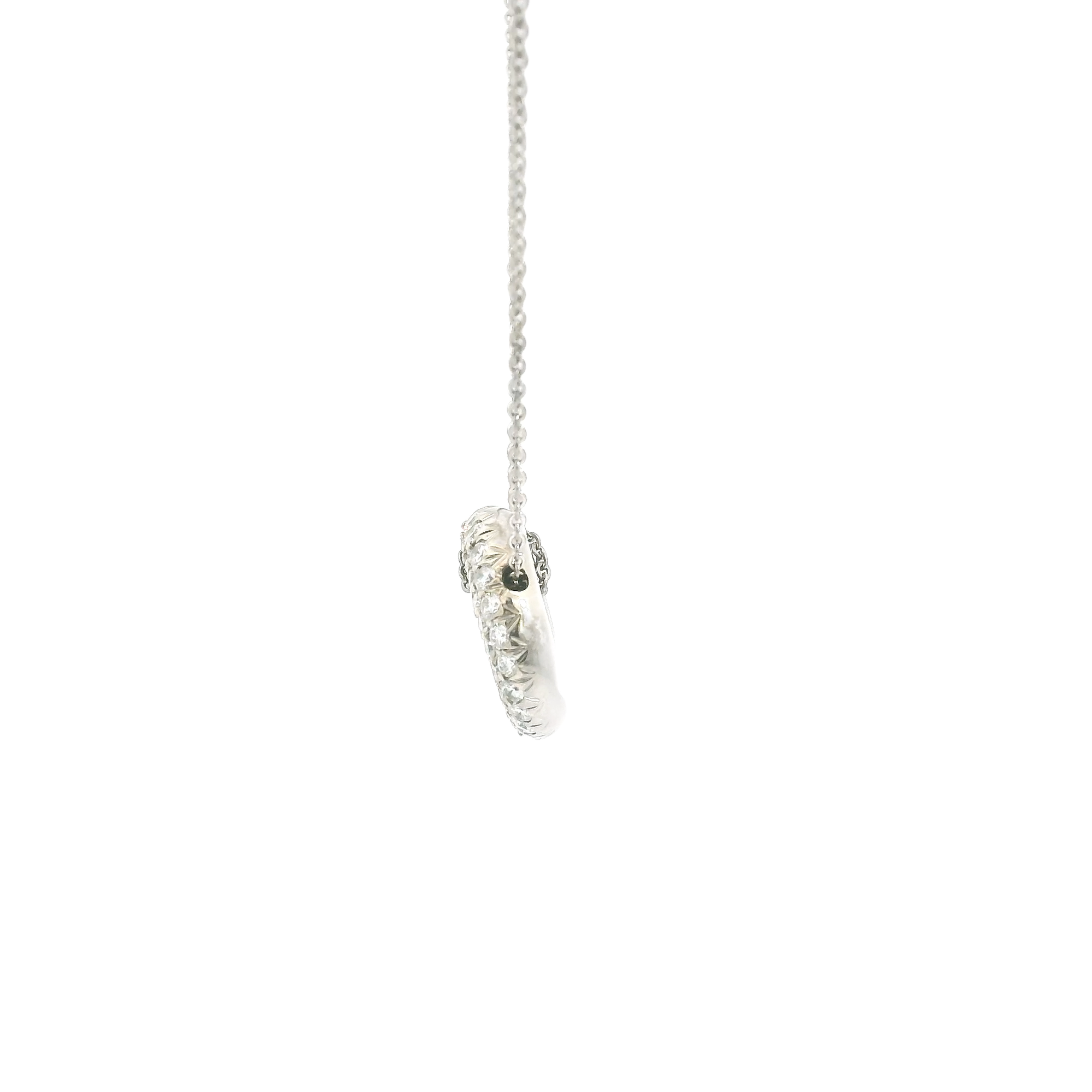Estate Jose Hess Lovesaver 18k White Gold Diamond Necklace 16"