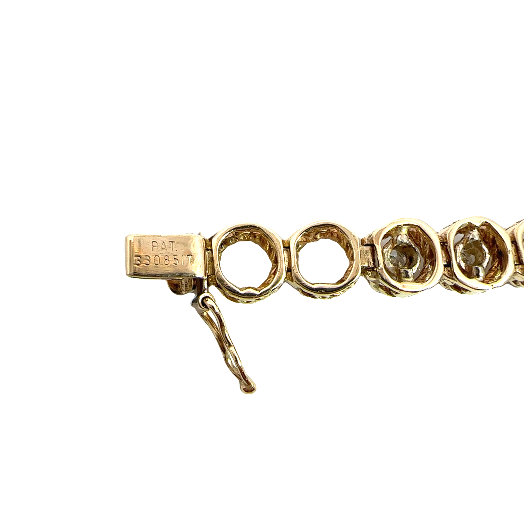 Vintage 14k Yellow Gold  1.71CTW Diamond Bracelet 7"