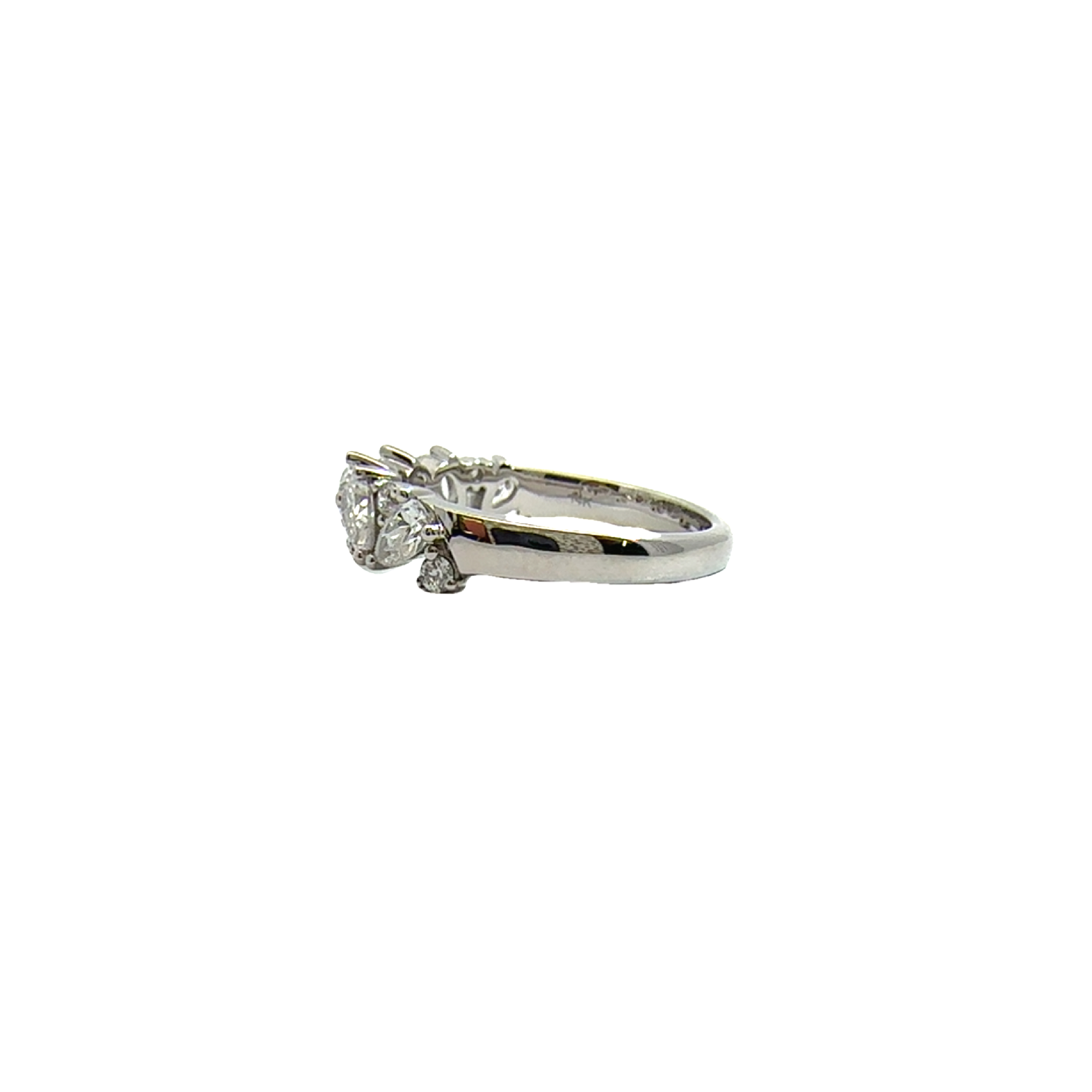 Estate 14k White Gold Pear Cut Diamond Band Ring