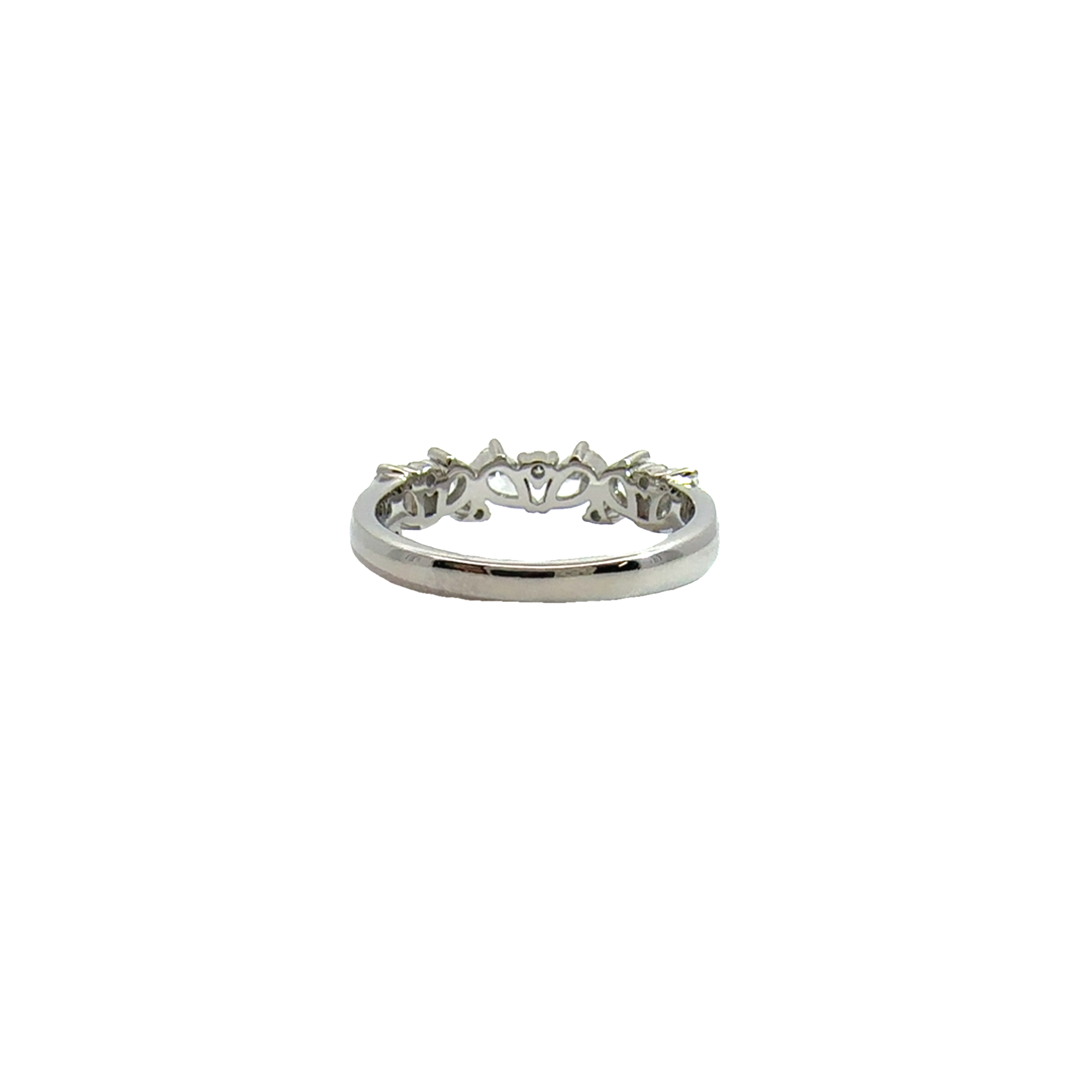 Estate 14k White Gold Pear Cut Diamond Band Ring