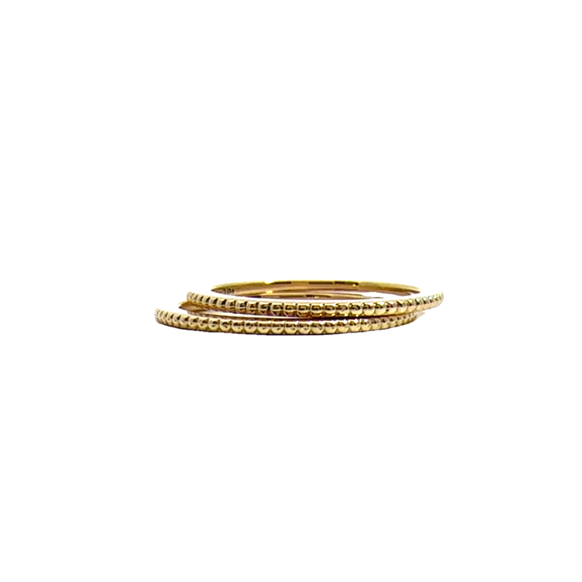 Estate 18k Yellow Gold Beaded Band Rings