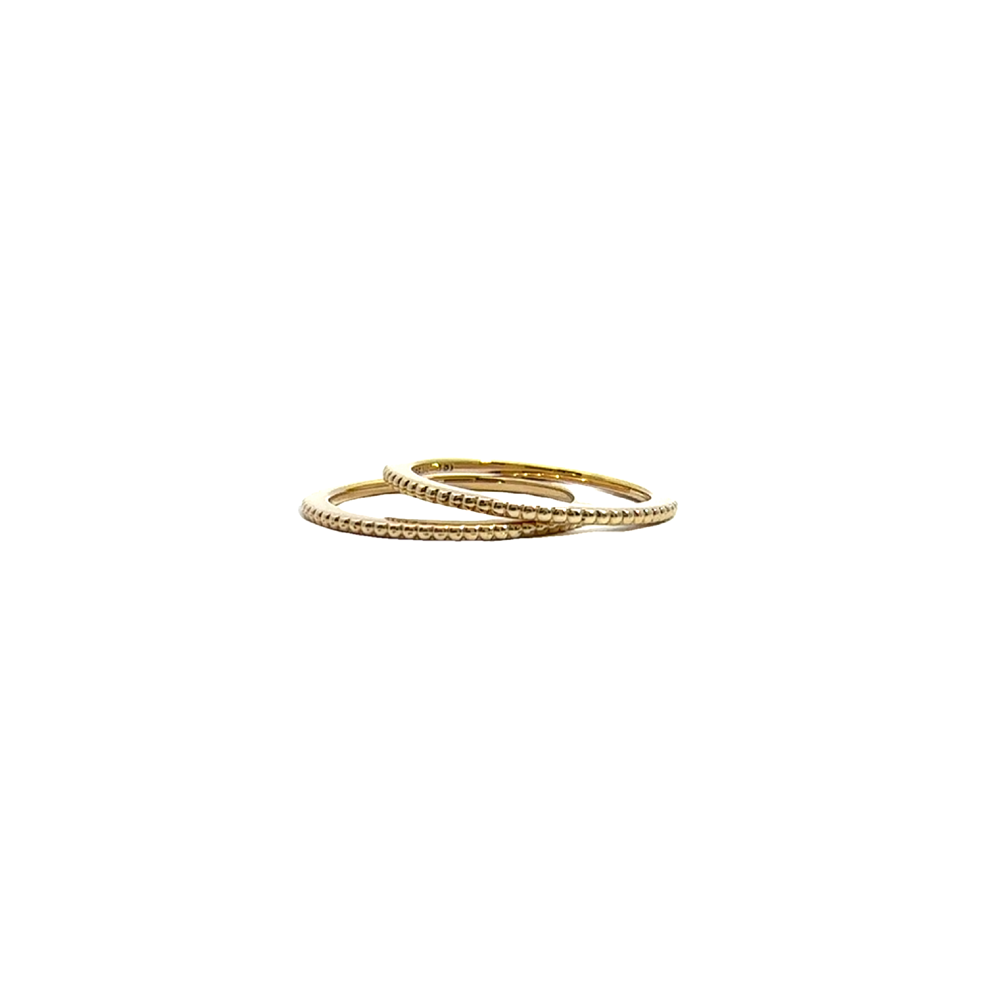 Estate 18k Yellow Gold Beaded Band Rings