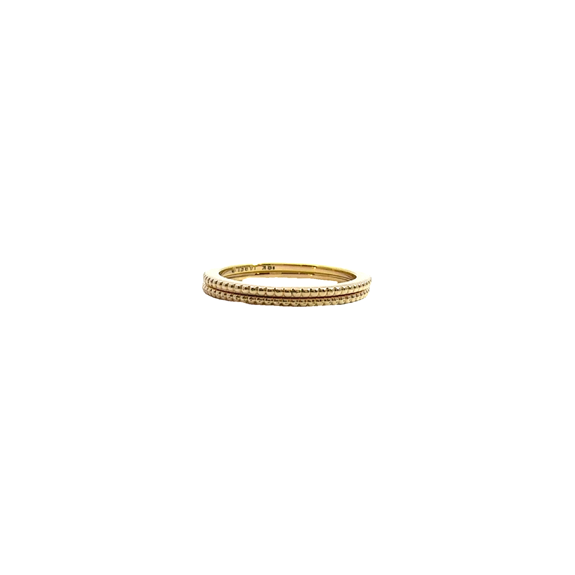 Estate 18k Yellow Gold Beaded Band Rings