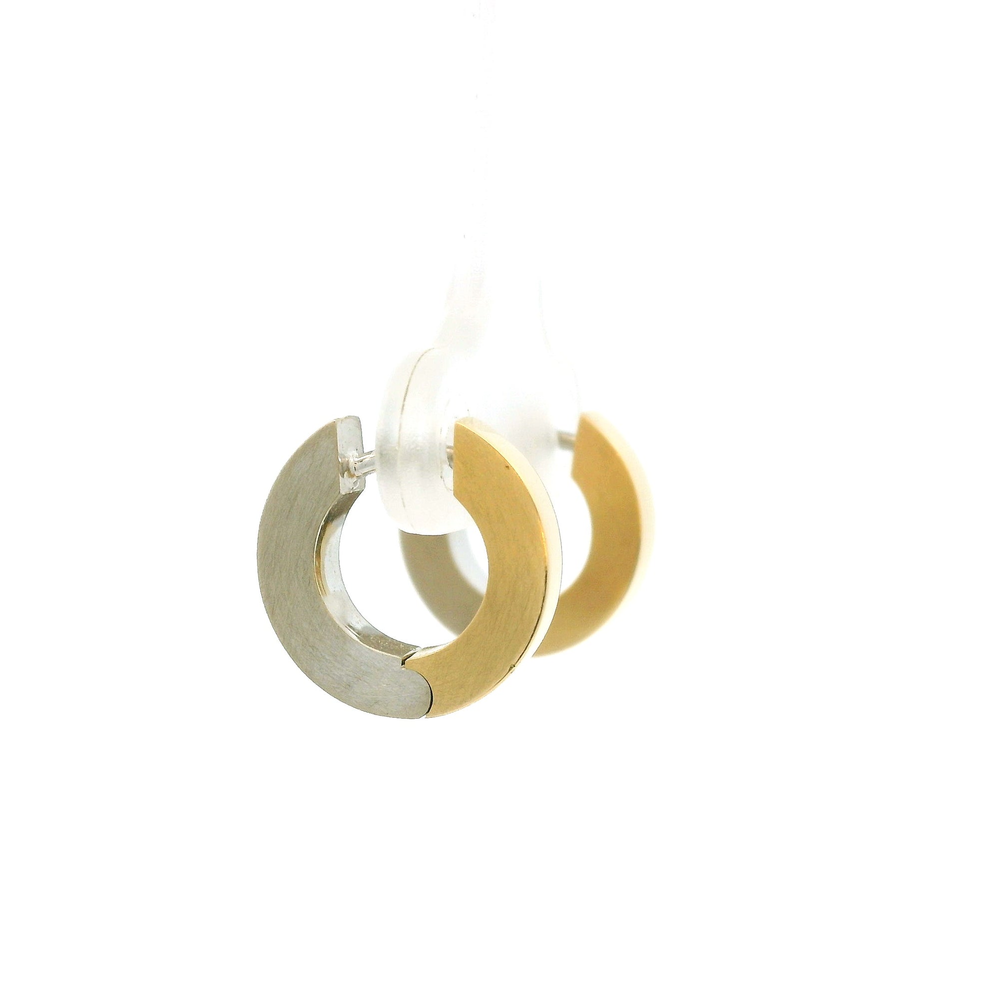 Estate 18k Two-Tone Gold Hoop Earrings