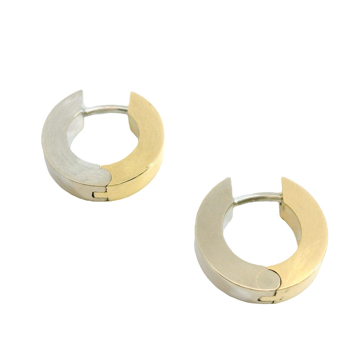 Estate 18k Two-Tone Gold Hoop Earrings