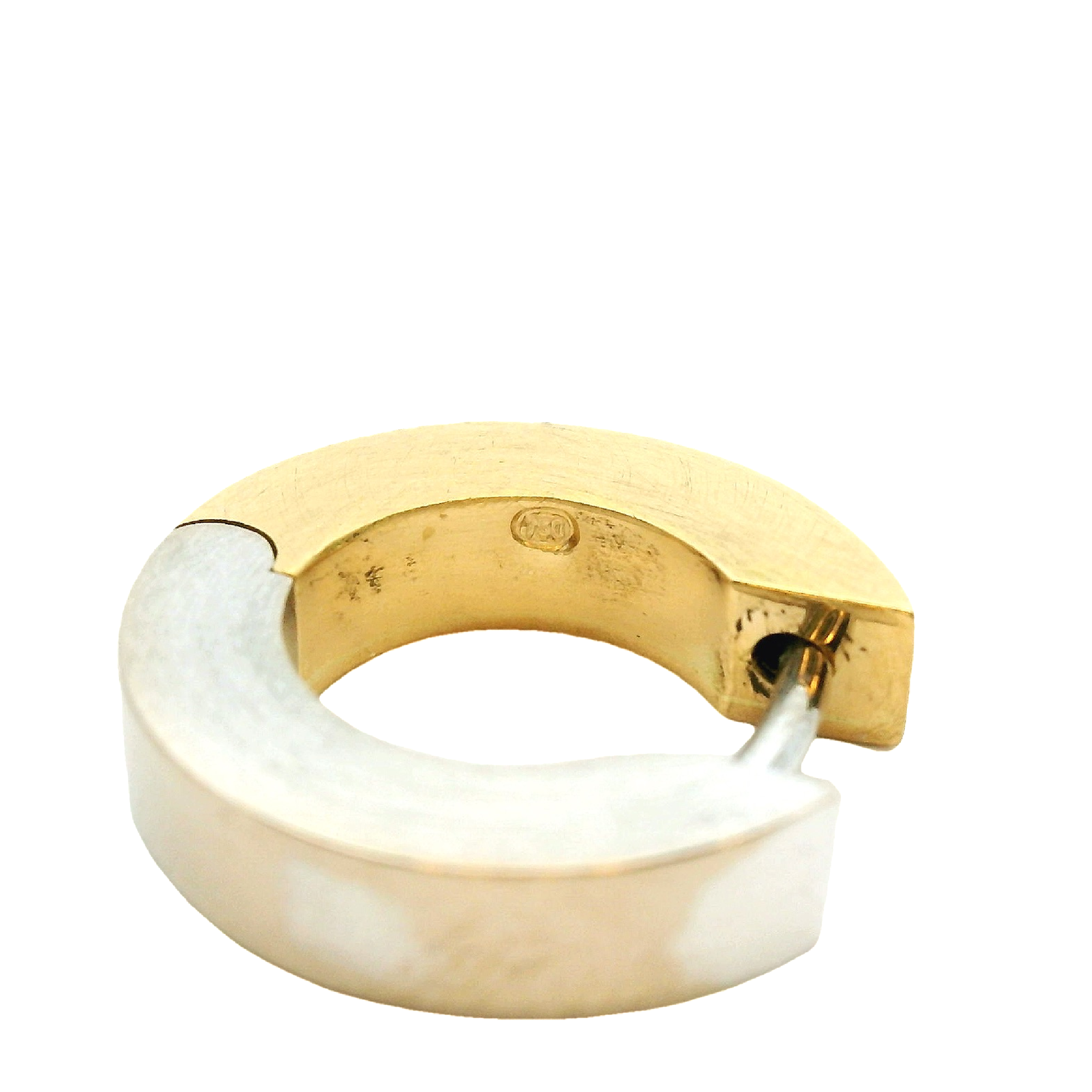 Estate 18k Two-Tone Gold Hoop Earrings