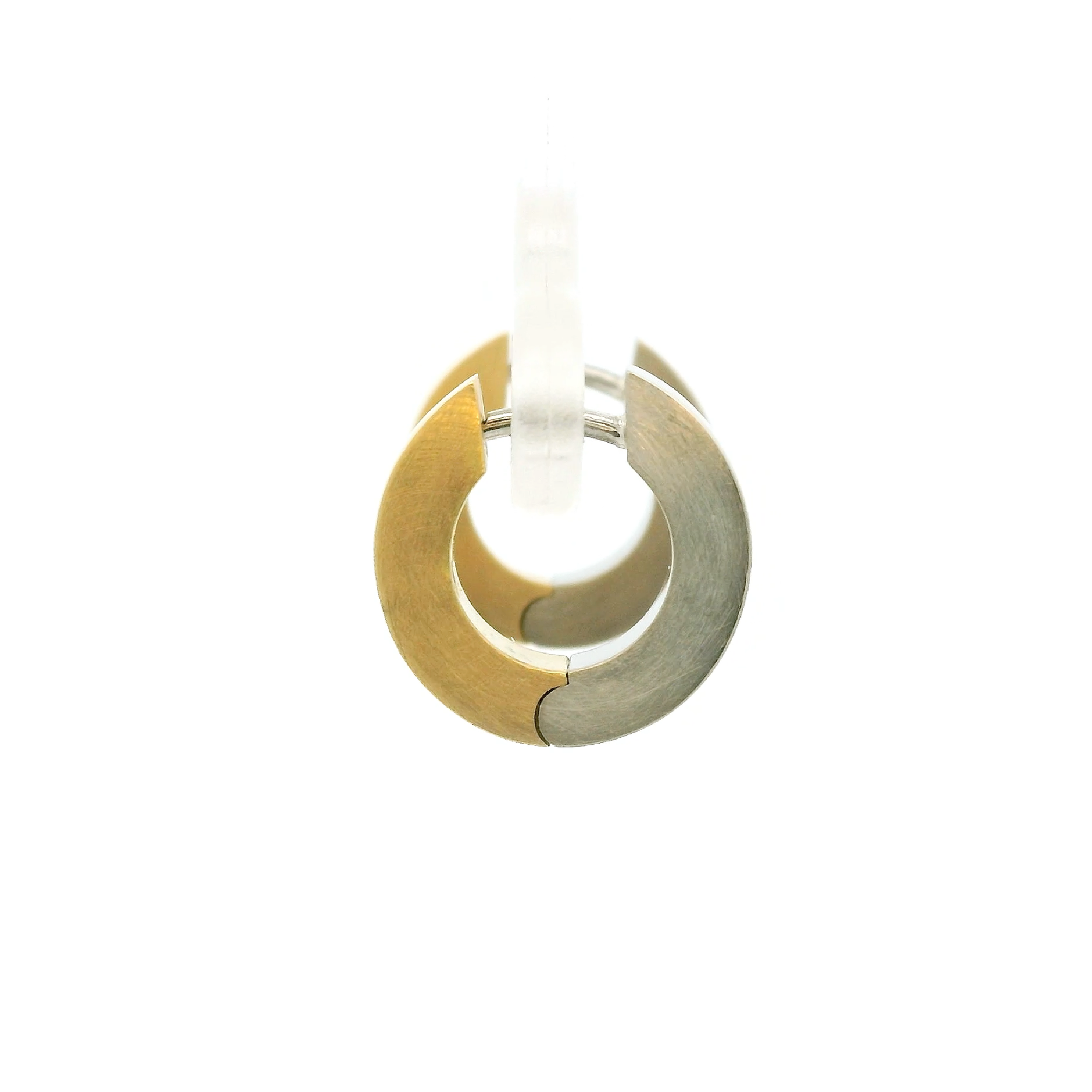 Estate 18k Two-Tone Gold Hoop Earrings