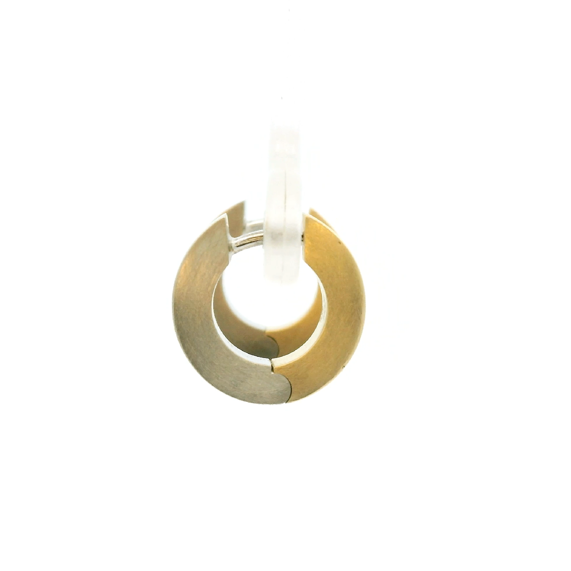 Estate 18k Two-Tone Gold Hoop Earrings