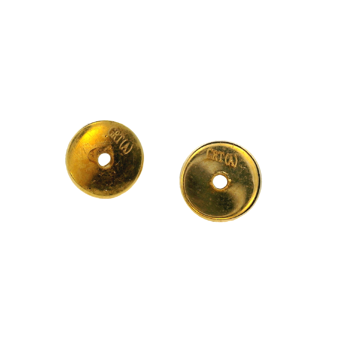 Vintage 18k Yellow Gold Sapphire Cabochon and Diamond Earrings