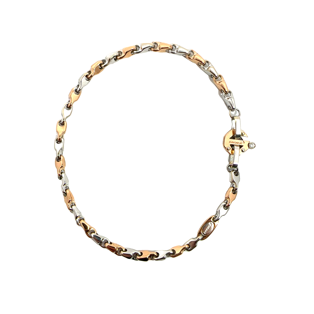 Estate Baraka Nexus Two-Tone 18k Gold Chain Bracelet 8&quot;