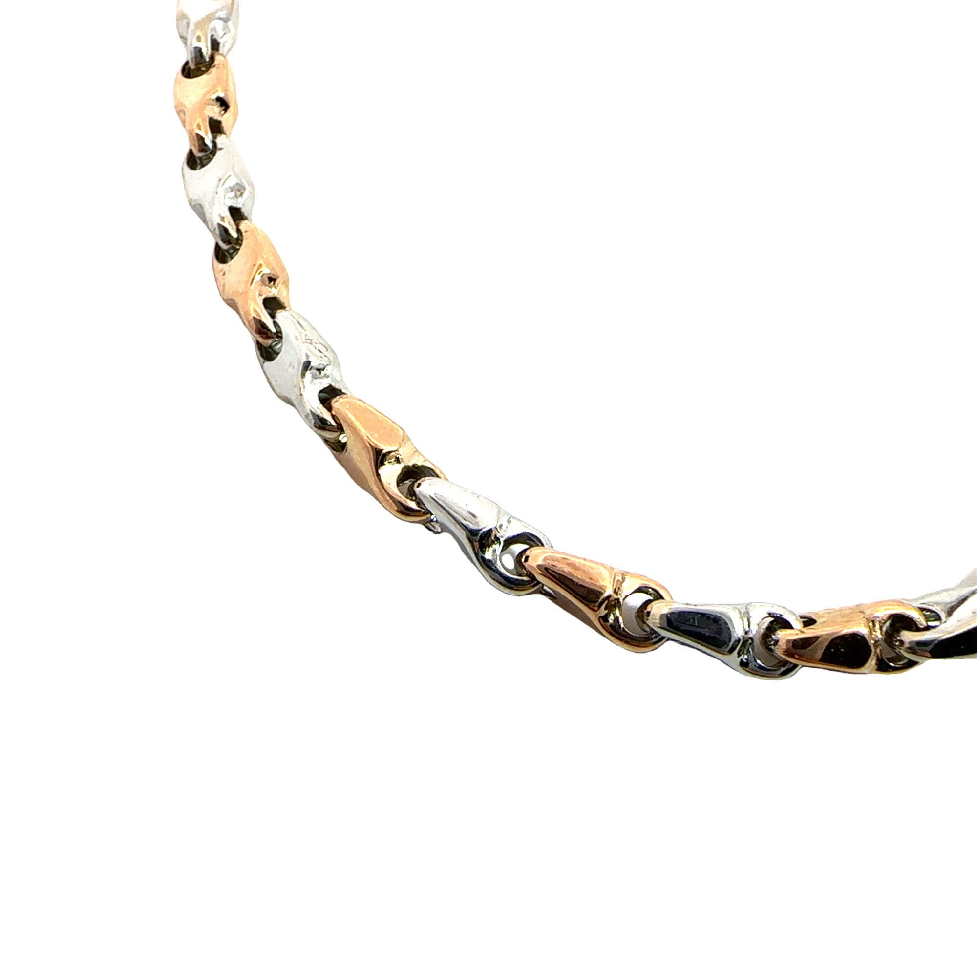 Estate Baraka Nexus Two-Tone 18k Gold Chain Bracelet 8"