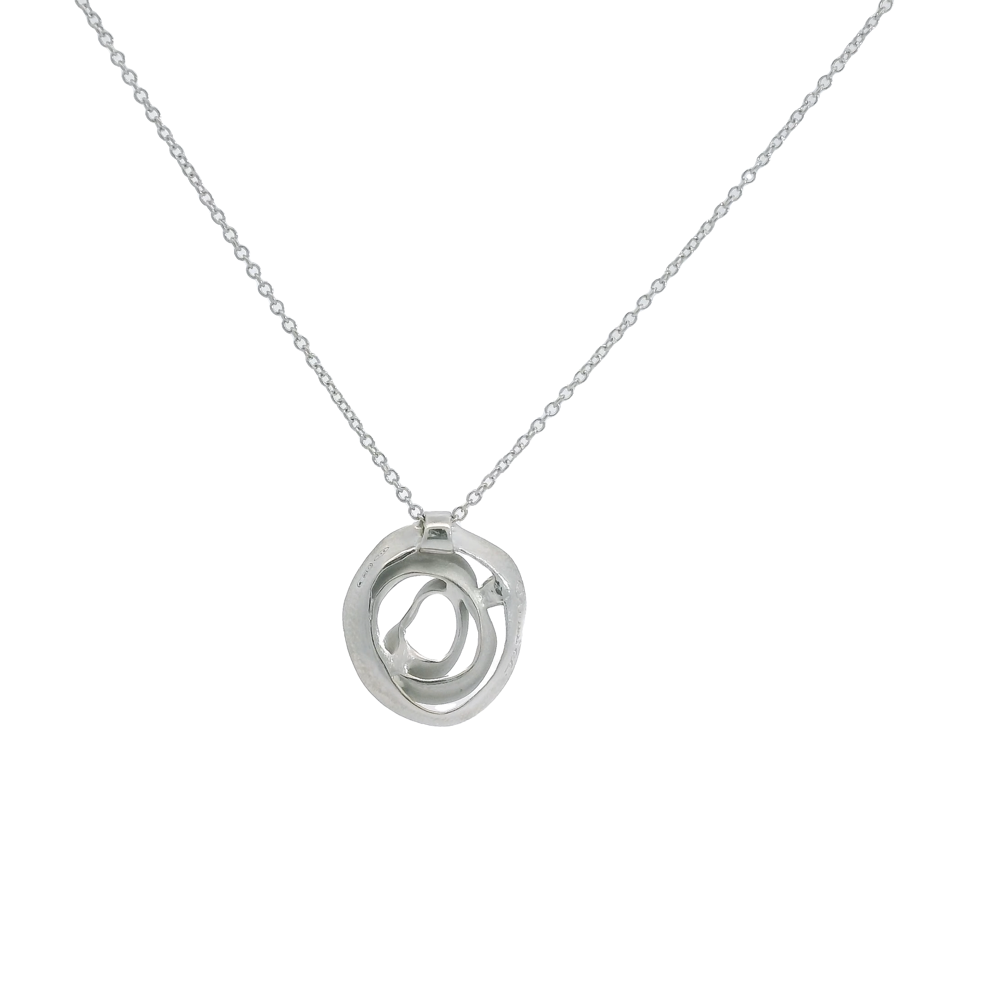 Estate Annamaria Cammilli 18k White Gold Dune Diamond Pendant Necklace 18"