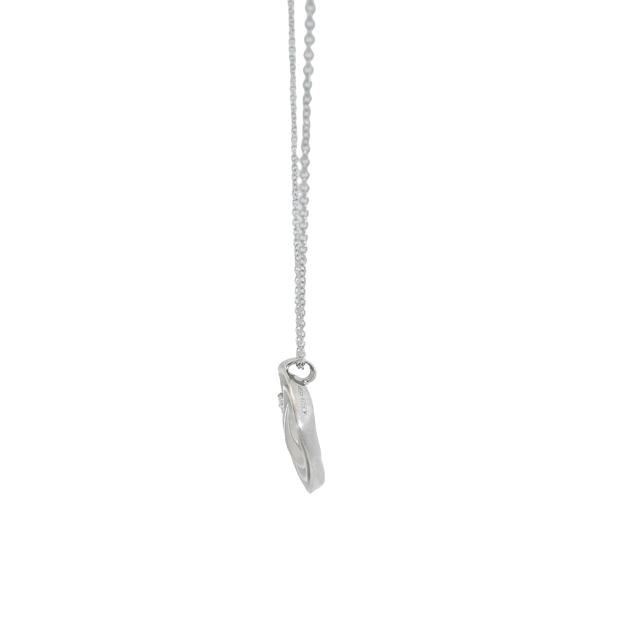 Estate Annamaria Cammilli 18k White Gold Dune Diamond Pendant Necklace 18"