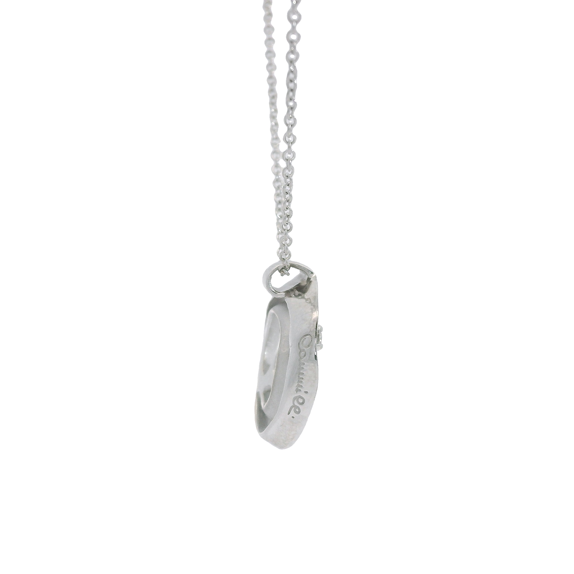 Estate Annamaria Cammilli 18k White Gold Dune Diamond Pendant Necklace 18"