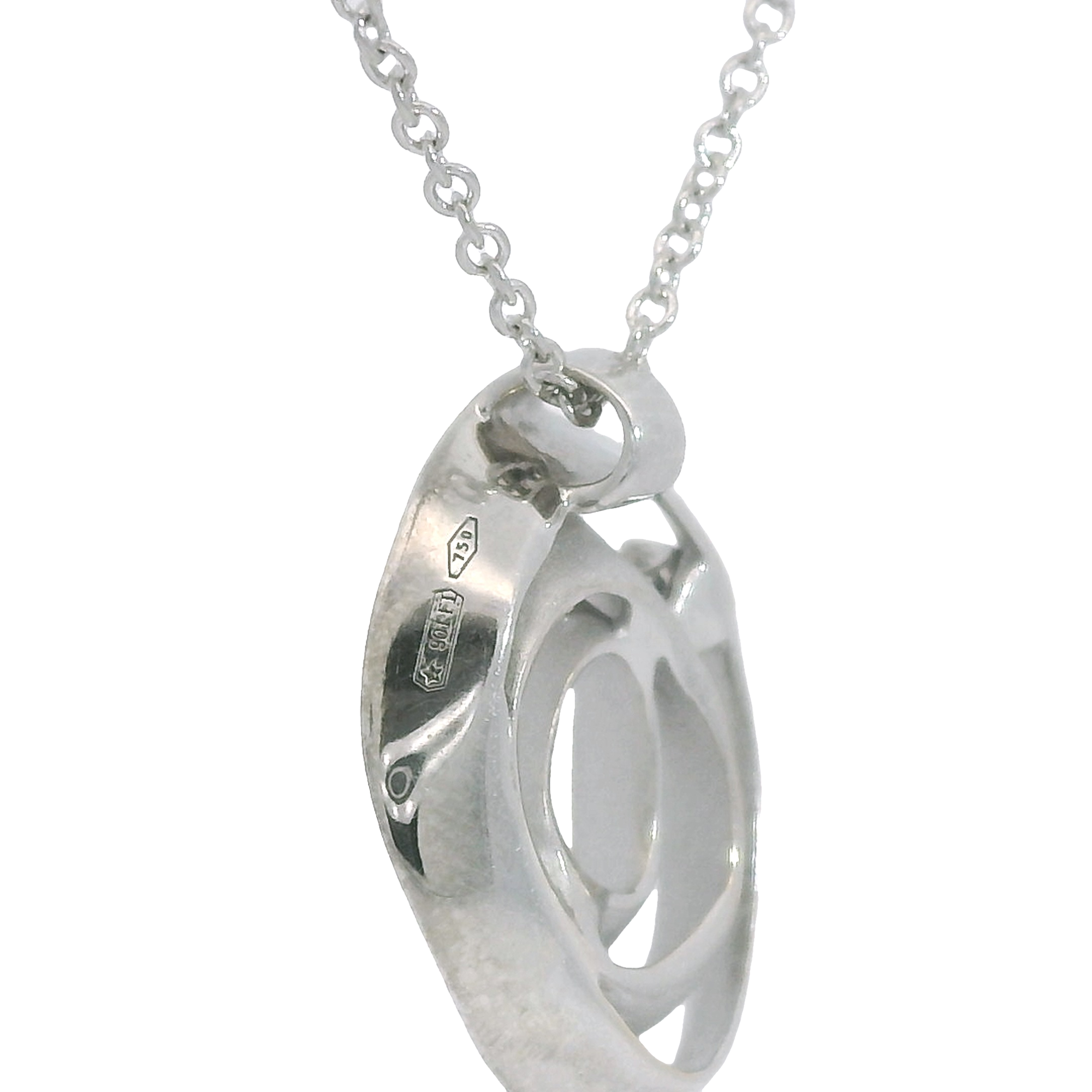 Estate Annamaria Cammilli 18k White Gold Dune Diamond Pendant Necklace 18"