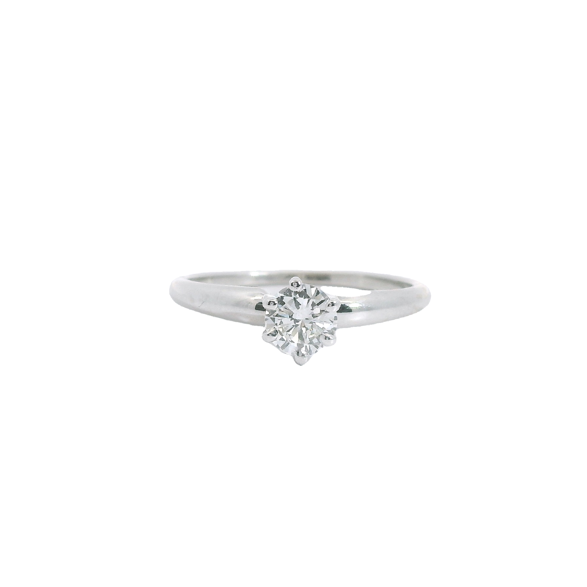 Estate 14k White Gold Solitaire Diamond Ring-0.37CTW